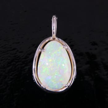 Pendant Gold Light Opal, Opal Jewellery