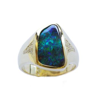Opal Jewellery, Ring Gold Boulder Opal