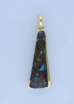 18K Yellow Gold Pendant with Australian Boulder Opal