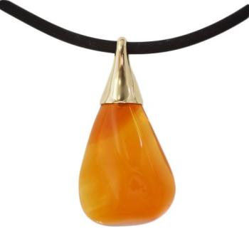 750 Gelbgold-Anhänger mit oranger Feueropal-Freeshape