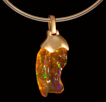 Anhänger Gold Boulderopal, Opalschmuck, Gold