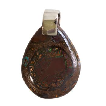 Large Yowah Nut Opal Pendant with Unique Color Pattern