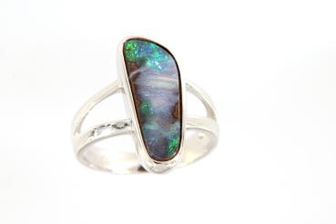 Boulderopal in Split-Band-Ring aus Sterlingsilber