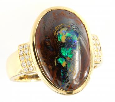 Opal Jewellery, Ring Gold Yowah-Nut-Opal