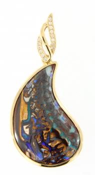 Anhänger Gold Boulderopal, Opalschmuck, Gold