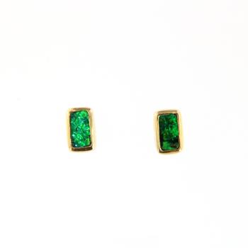 750er Gelbgold Boulderopal Ohrstecker für Jeden Tag