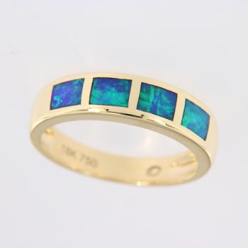 Opal Jewellery, Ring Gold, Opal Inlay