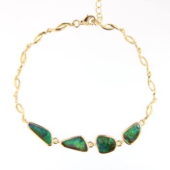 Zartes Armband mit blaugrünen Boulderopalen
