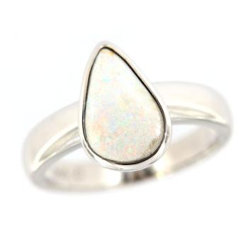 Polierter Sterlingsilber Ring mit Rot-Bunter Boulderopal