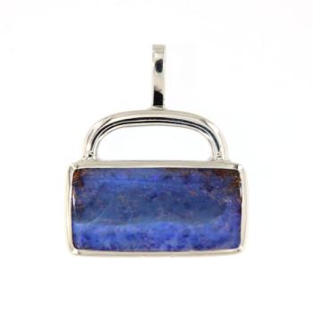 Blauer Boulderopal in Sterlingsilber-Anhänger