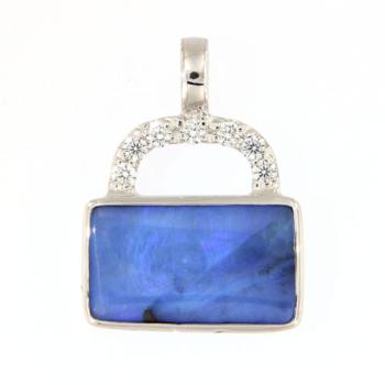 Boulderopal und Zirkonia in Silber Anhänger