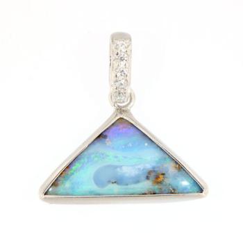 Blauer Boulderopal in Silber Anhänger