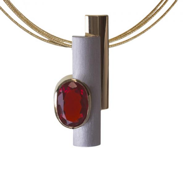 Opal Jewellery, Pendant Gold Fire  Opal
