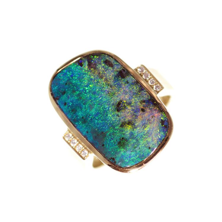 Opal Jewellery, Ring Gold Boulder Opal
