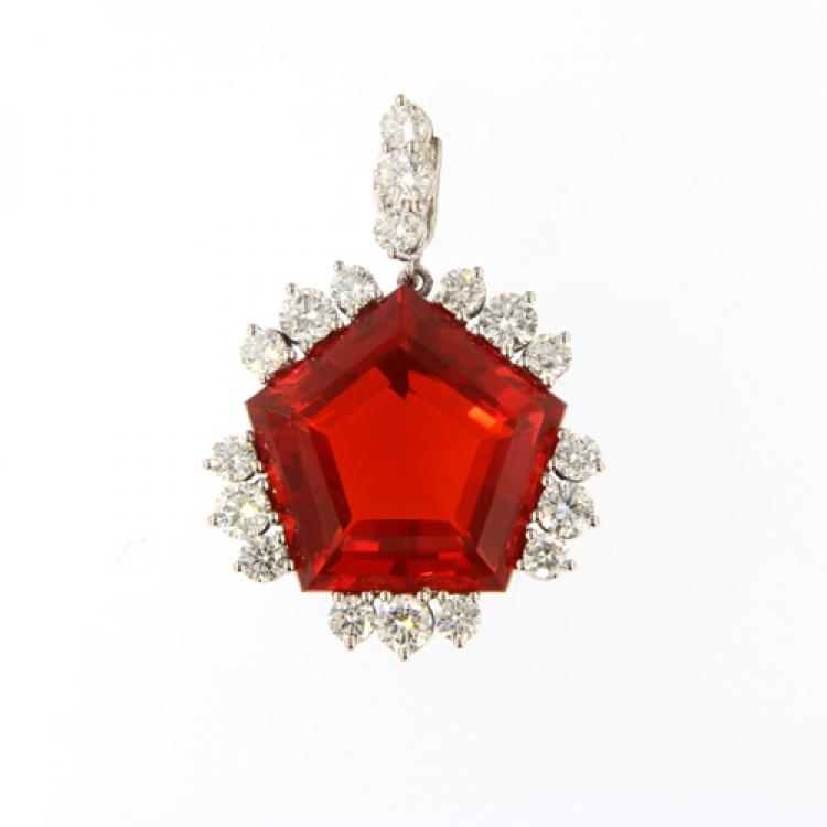 Opal Jewellery, Pendant Gold Fire  Opal