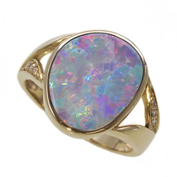 Opal Jewellery, Ring Gold Boulder Opal