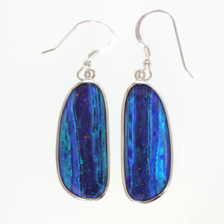 Large Opal Doublet Statement Earrings