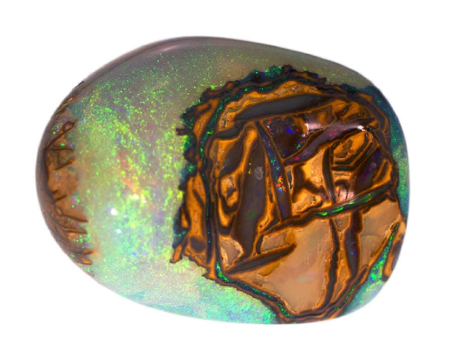 Freeshape Yowah-Nuss-Opal mit herrlichen blauen und grünen Farben