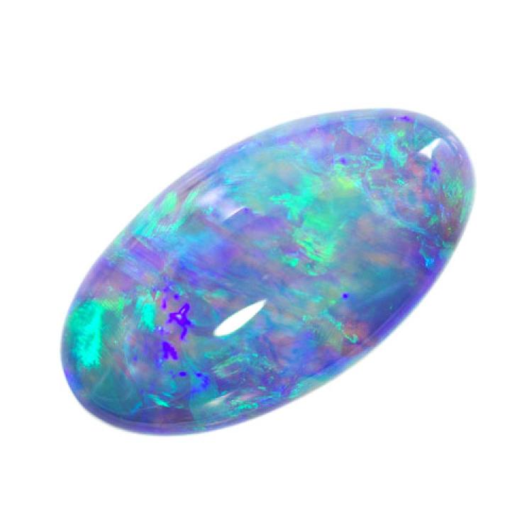 Solid Australian Black Opal Oval Cabochon