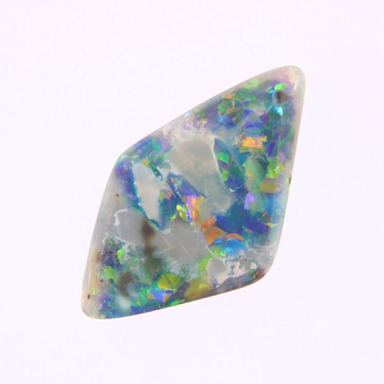 Solid australian Black Opal with colorful flash.