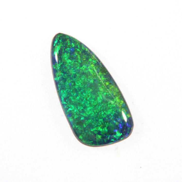 Black Opal with Lively Green Play-of-Color