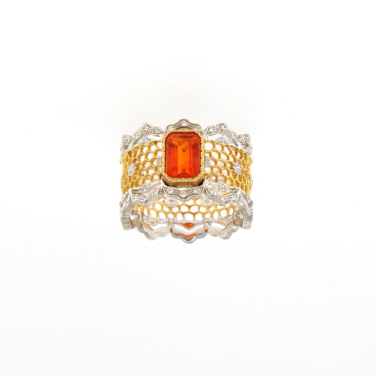 Gold Fire Opal Ring