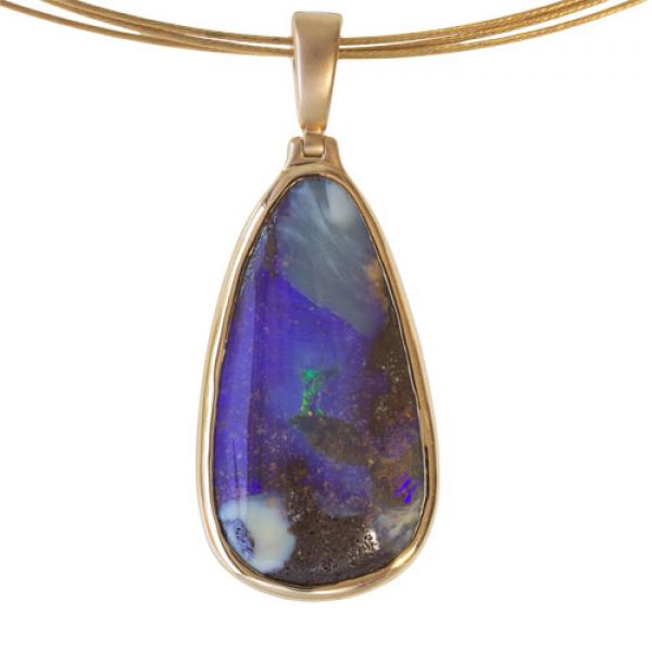 Anhänger Gold Boulderopal, Opalschmuck, Gold