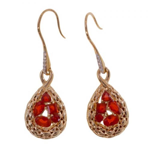 Opal Jewellery, earrings Gold Fire  Opal