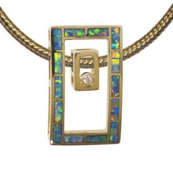 opal pendant with diamond