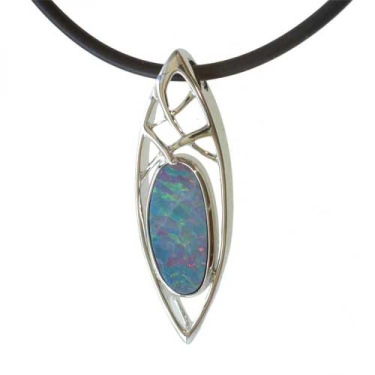 Opal Doublet, Silver, Jewellery, Pendant