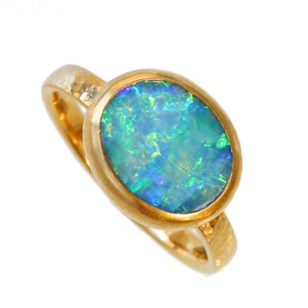 Fine Gold Light Opal Ring