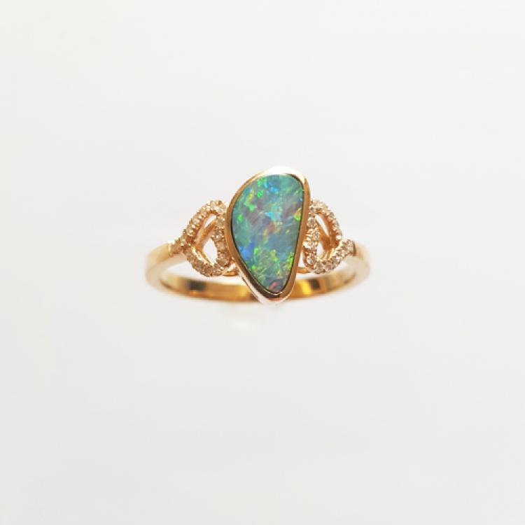 Opal Jewellery, Ring Gold Boulder Opal