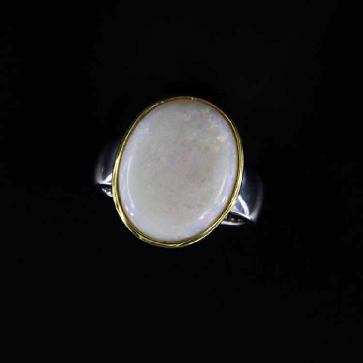 Ring, silver, Light Opal, Opal Jewellery