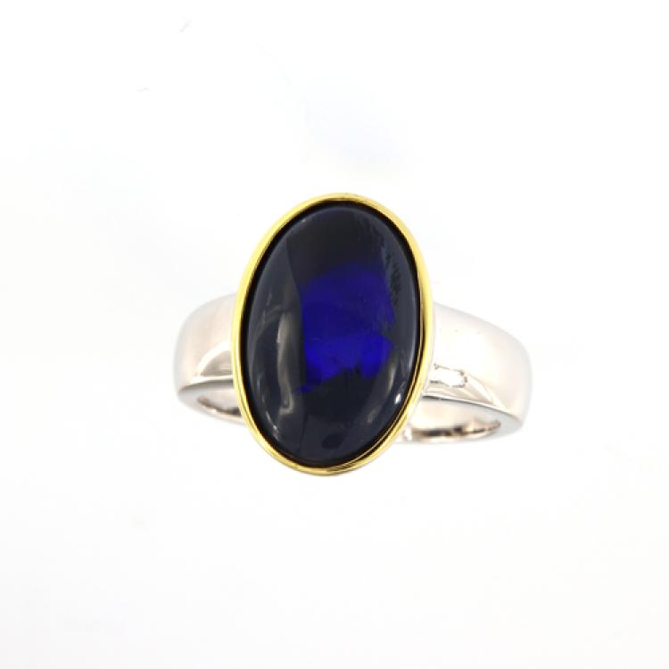Silver Black Opal Ring, Opal Jewellery