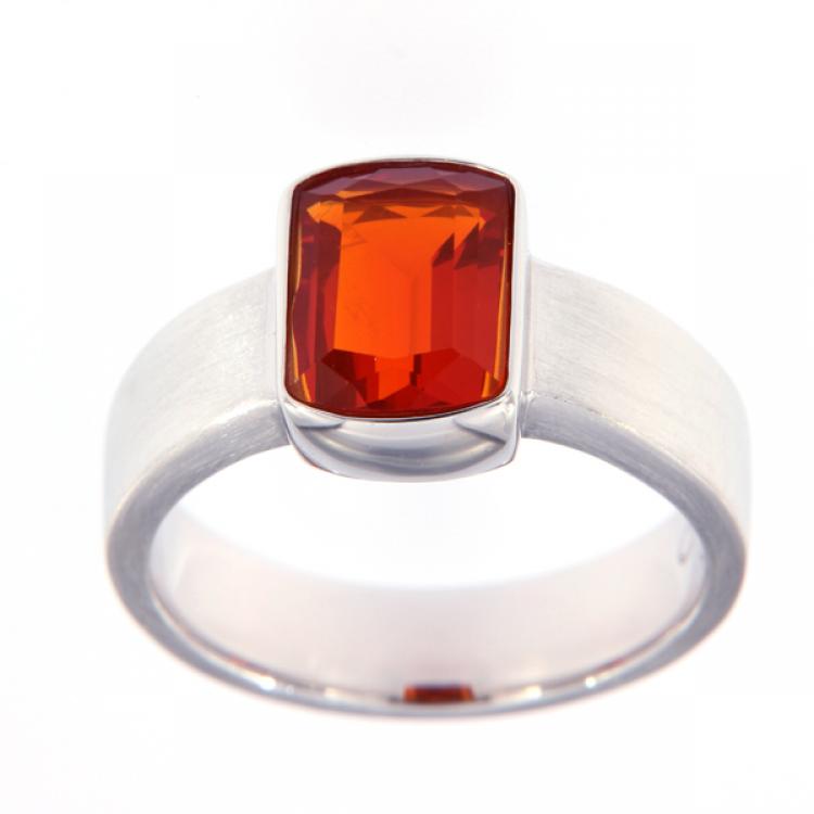 Ring, Silver, Fire Opal, Opal jewelry