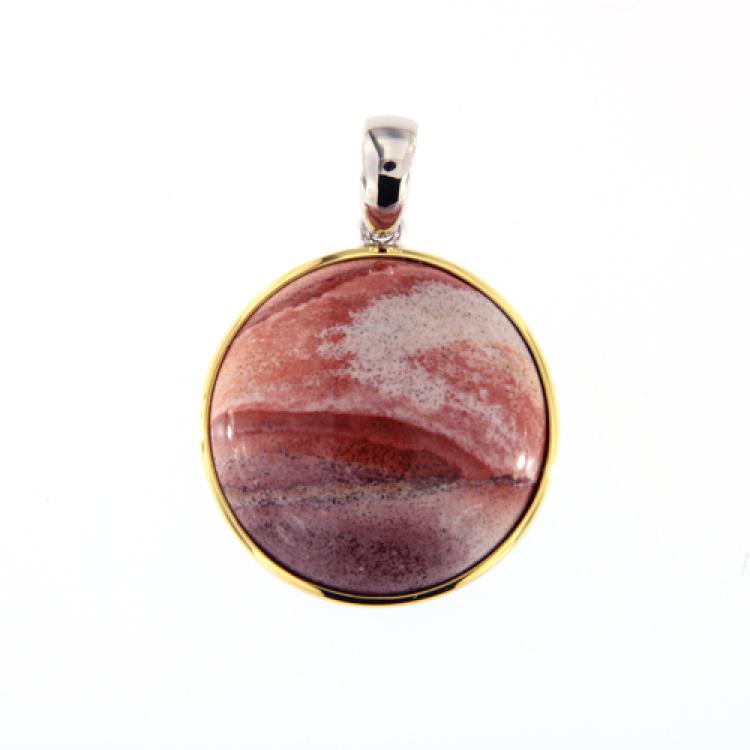 Sterling Silber Anhänger mit Landschaftsopal