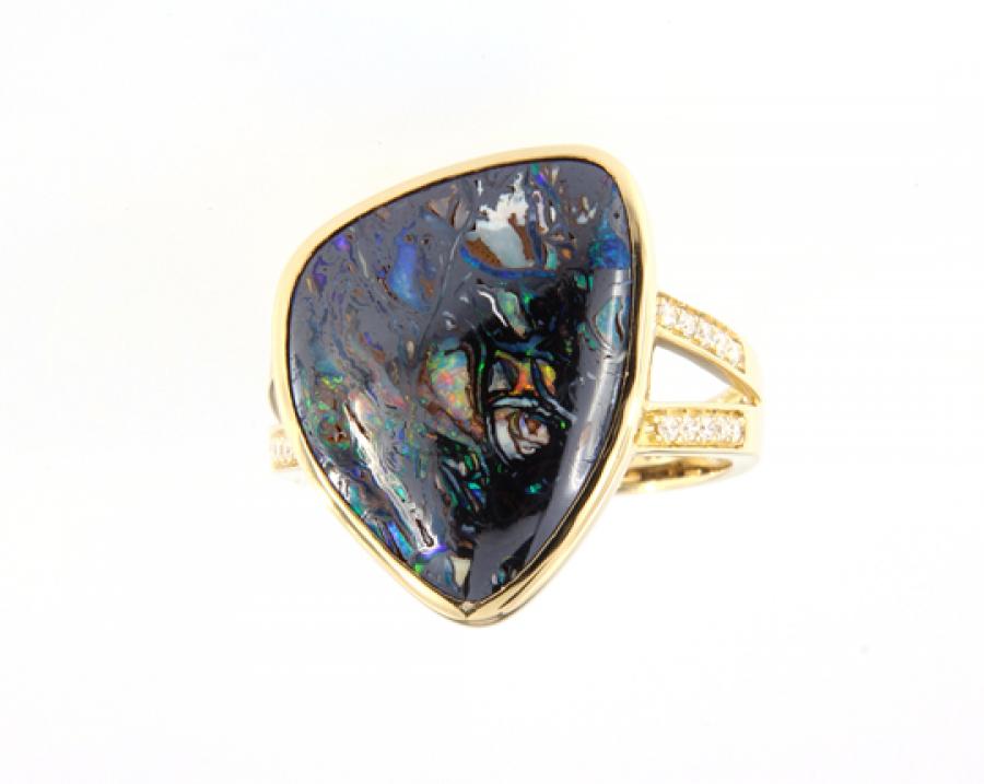 Ring Gold Yowah-Nut-Opal Opalschmuck, Gold