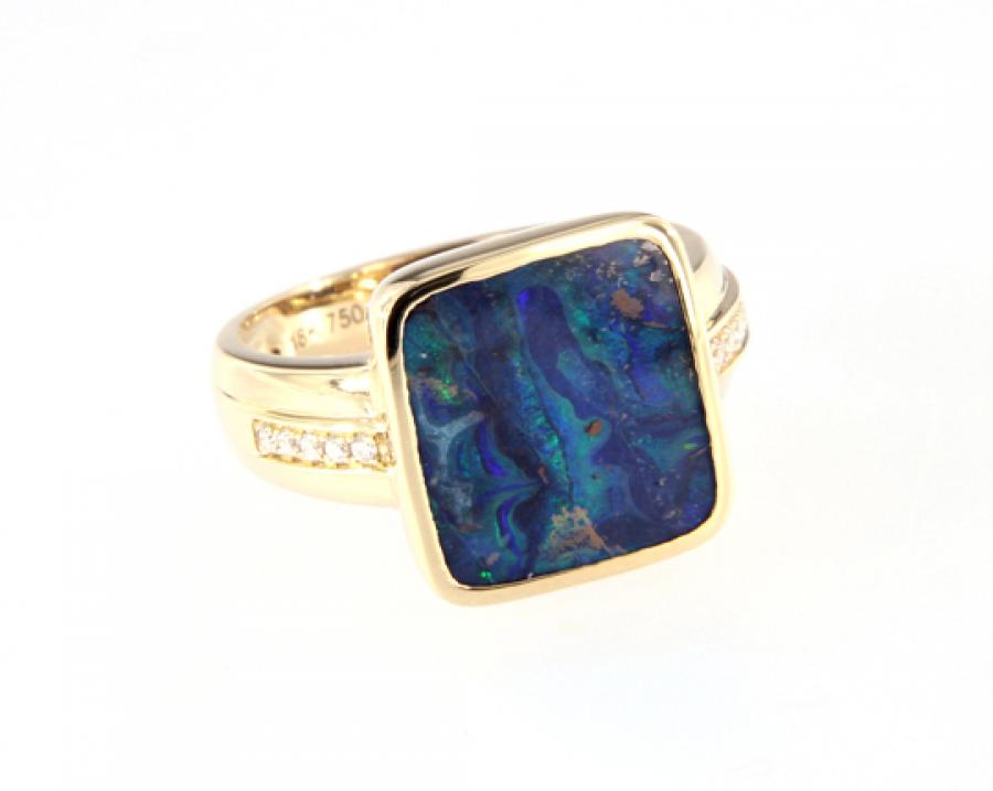 Opal Jewellery, Ring Gold Boulder Opal