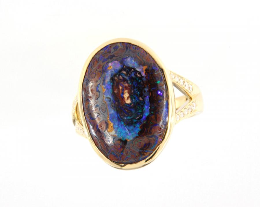 Opal Jewellery, Ring Gold Yowah-Nut-Opal