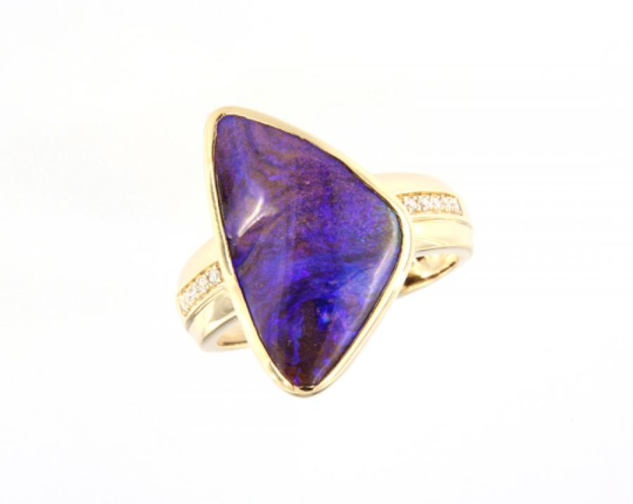 Opal Jewellery, Ring Gold Boulder Opal