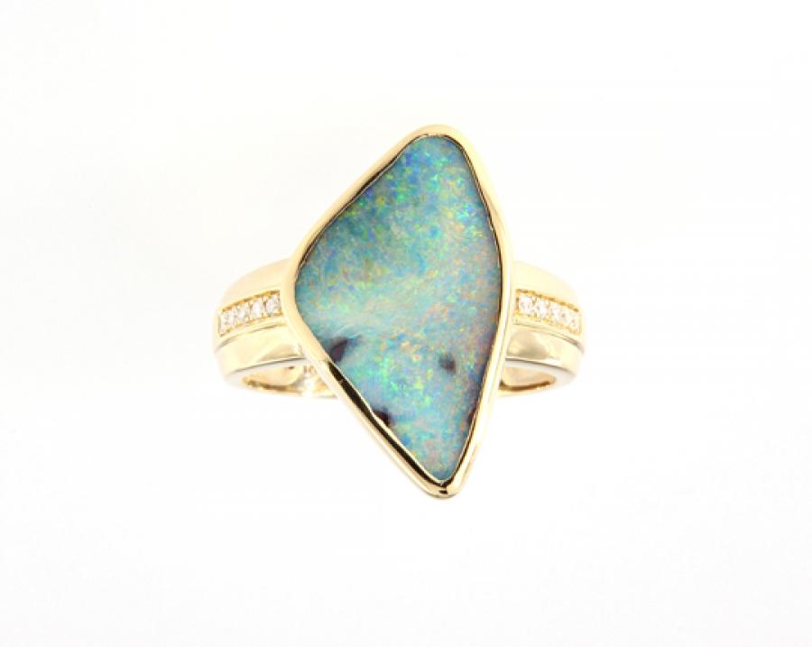Opal Jewellery, Ring Gold Boulder Opal
