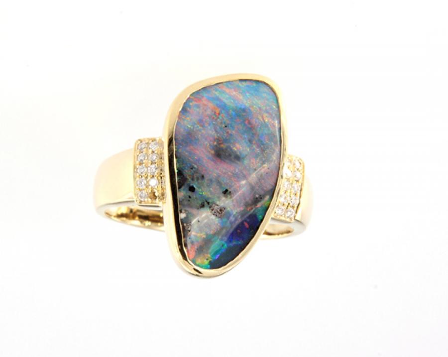 Opal Jewellery, Ring Gold Boulder Opal