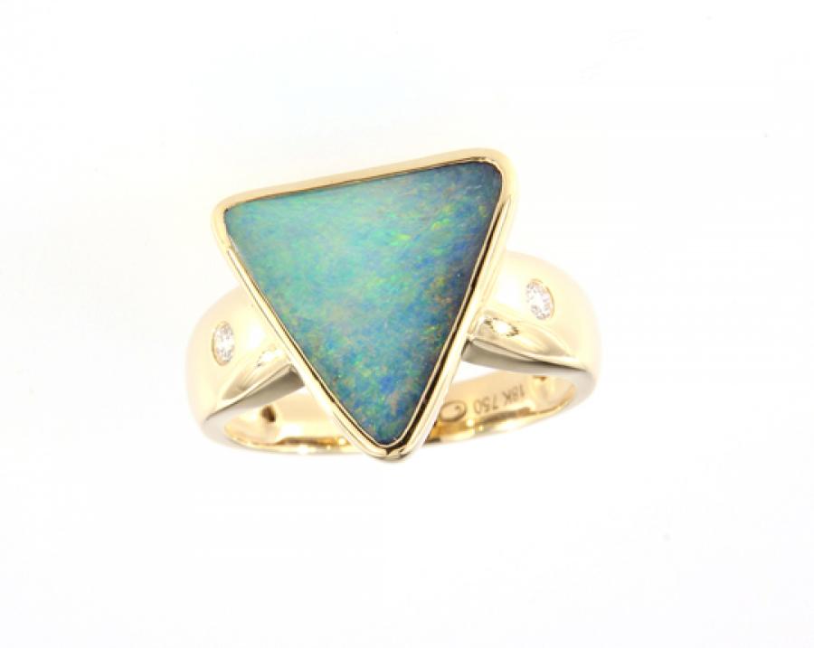Ring Gold Boulderopal, Opalschmuck, Gold