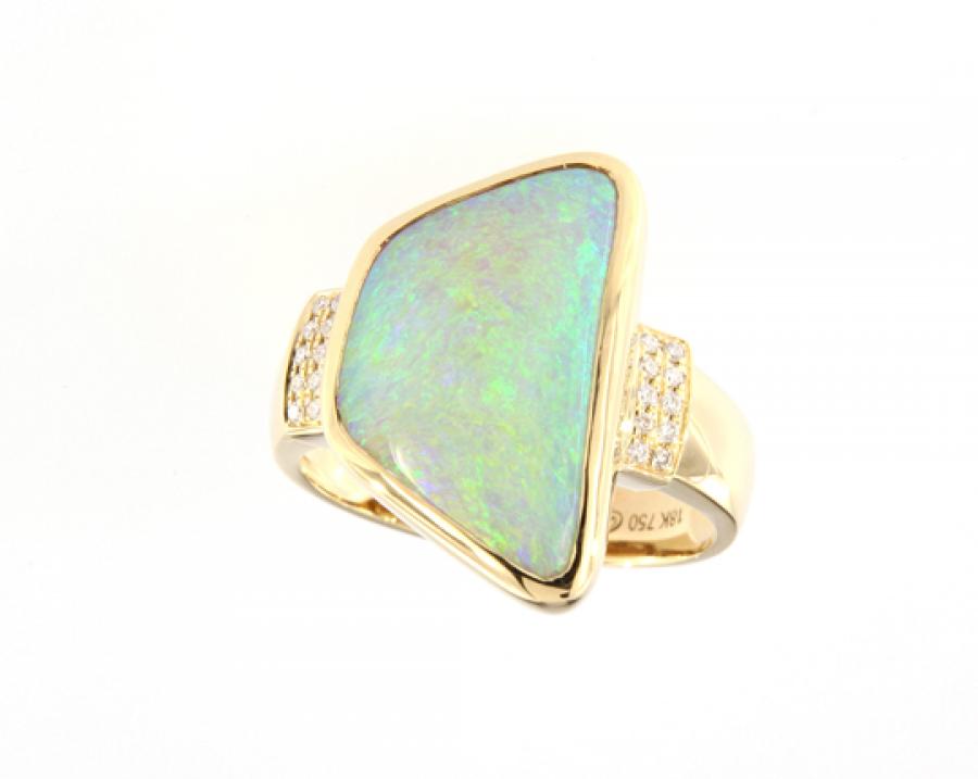 Ring Gold Boulderopal, Opalschmuck, Gold