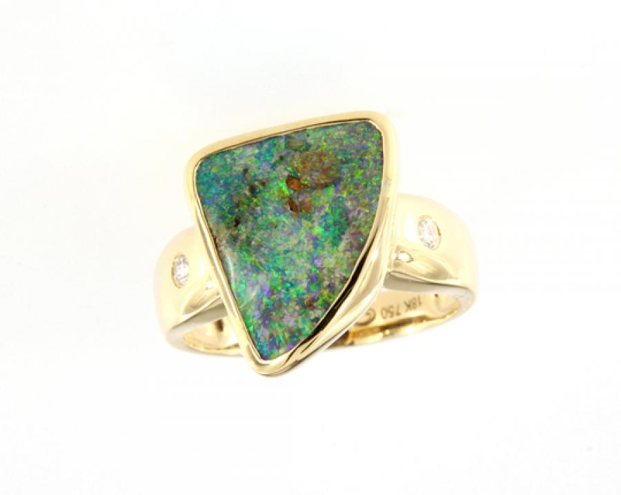 Opal Jewellery, Ring Gold Boulder Opal