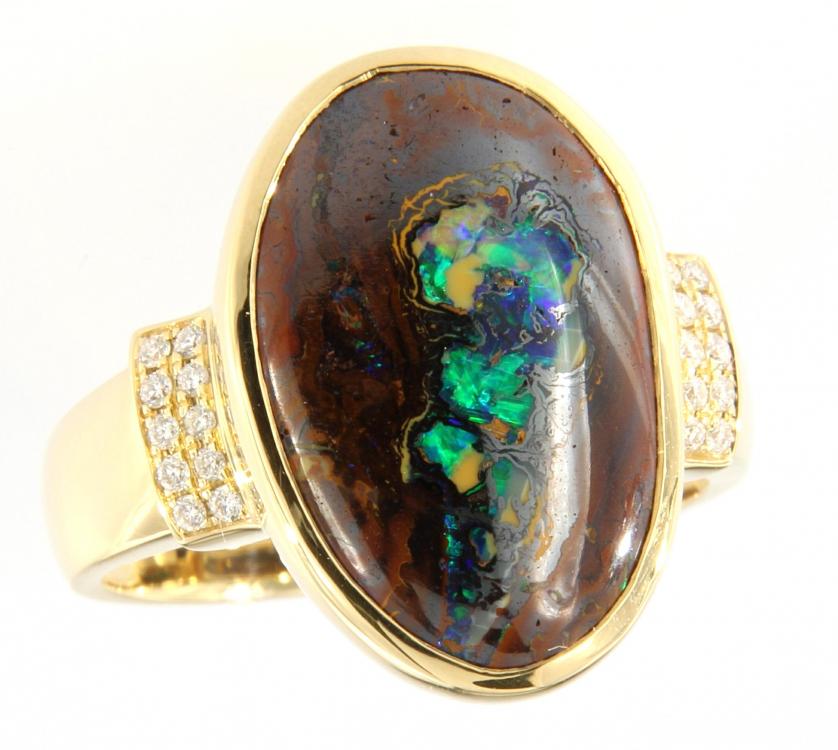 Opal Jewellery, Ring Gold Yowah-Nut-Opal