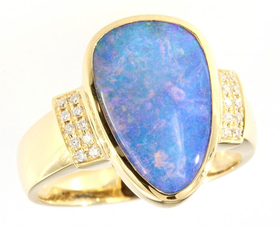 Opal Jewellery, Ring Gold Boulder Opal