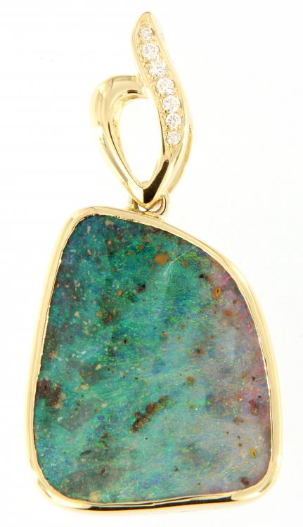 Anhänger Gold Boulderopal, Opalschmuck, Gold
