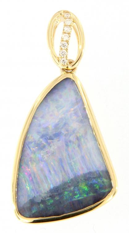 Anhänger Gold Boulderopal, Opalschmuck, Gold