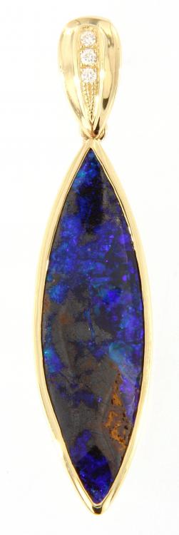 Pendant Gold Boulder Opal, Opal Jewellery